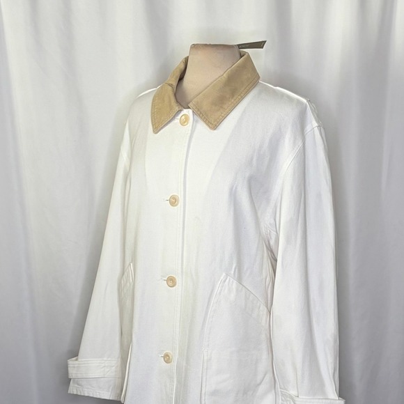 NWT!! J. CREW Barn Jacket Canvas Ivory Corduroy Collar Pockets Outdoors X-Large - Picture 8 of 16